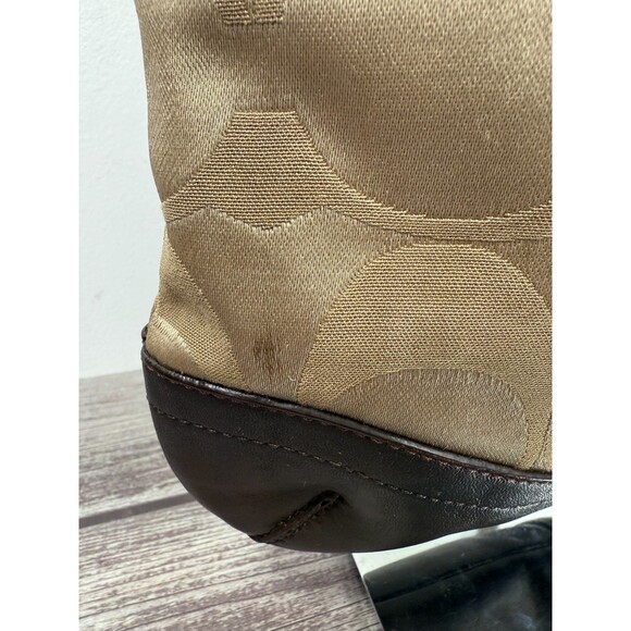 COACH F19730 Signature Chain Brown Beige Convertible Crossbody Shoulder bag - Picture 7 of 16